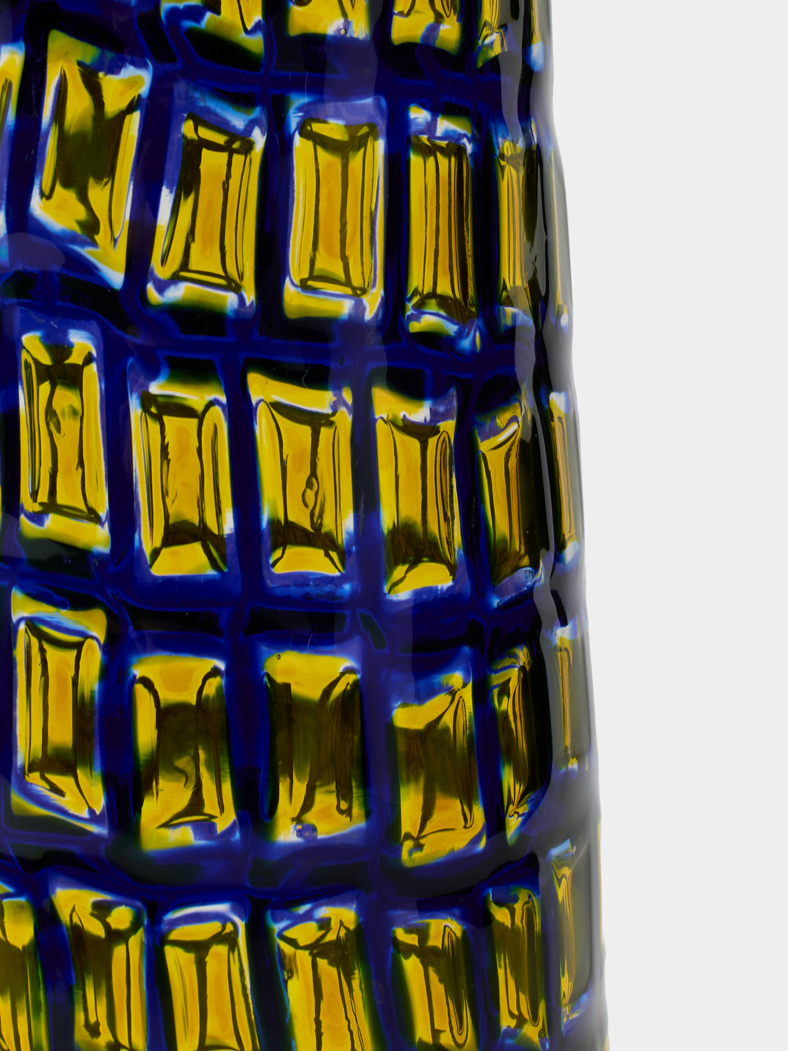 Venini - 1940 Carlo Scarpa Romane Murrine Murano Glass Vase (10in/26cm) - Yellow - ABASK