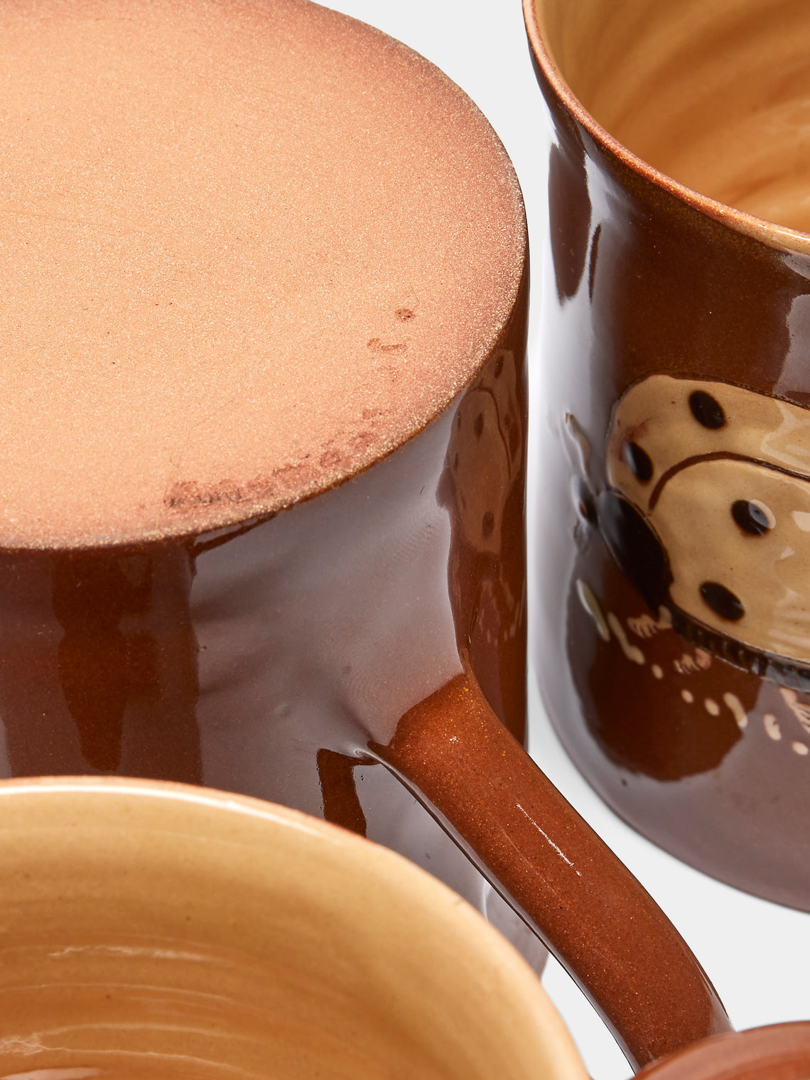 Poterie d’Évires - Animals Hand-Painted Ceramic Mugs (Set of 6) - Light brown - ABASK