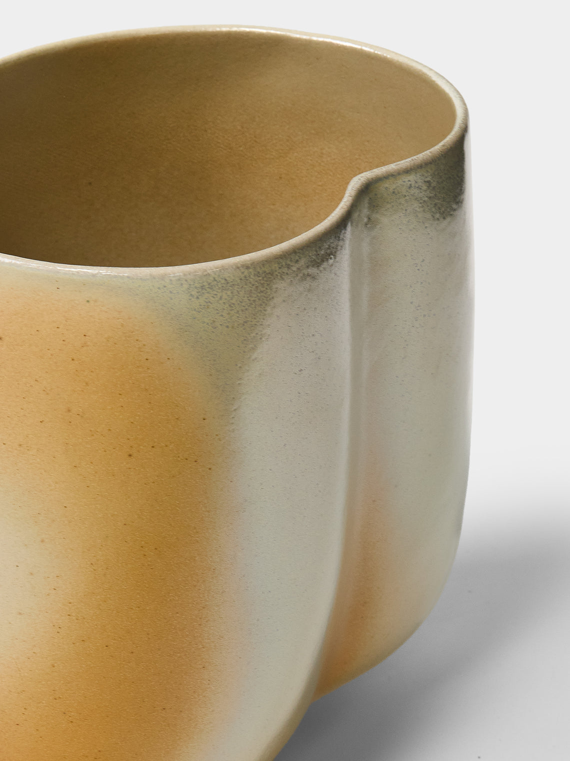 Ruth King - Curled Hand-Built Ceramic Bowl - Light Gray - ABASK