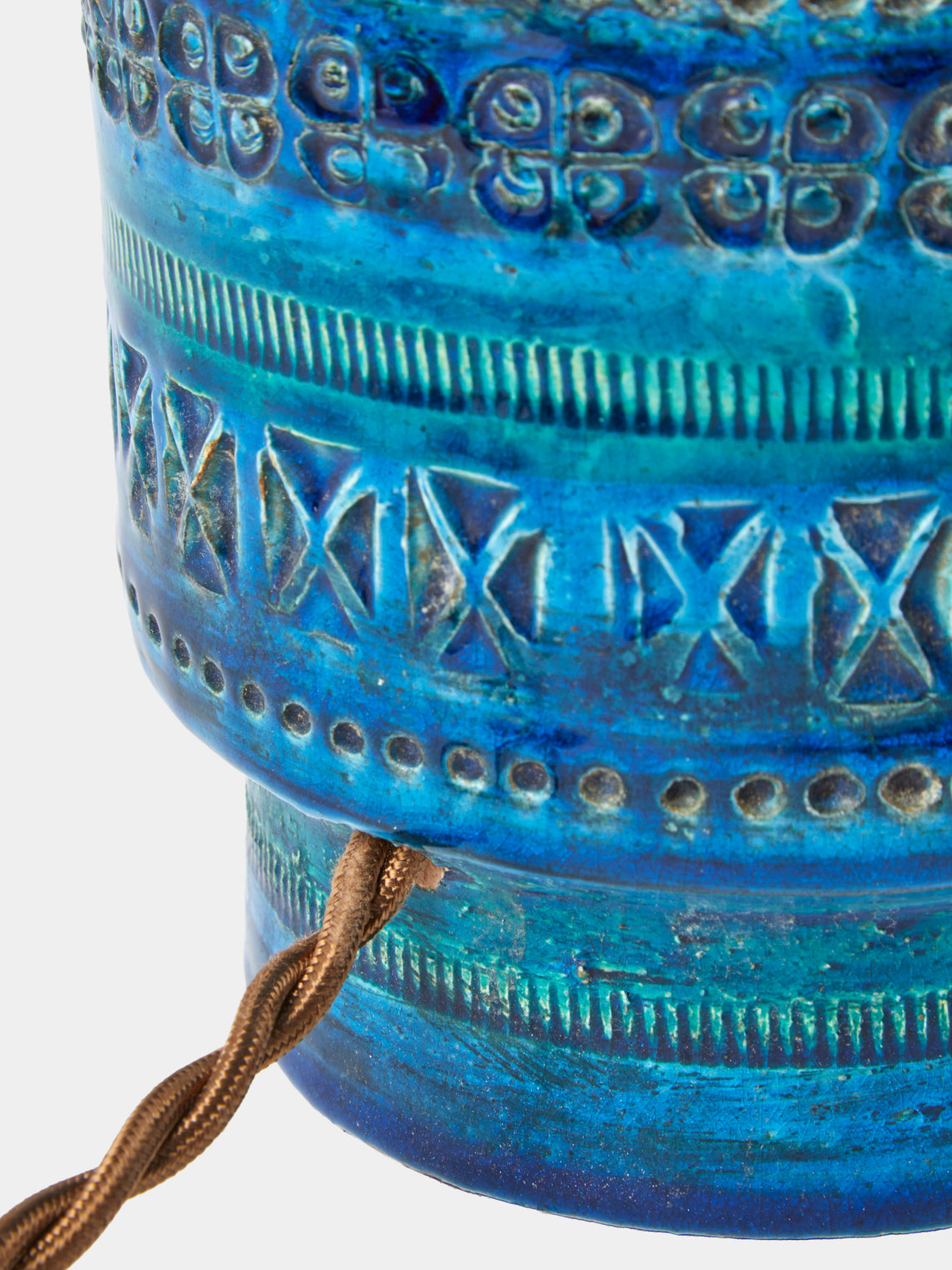 Antique and Vintage - 1970s Bitossi Ceramiche Rimini Blu Ceramic Table Lamp - Blue - ABASK