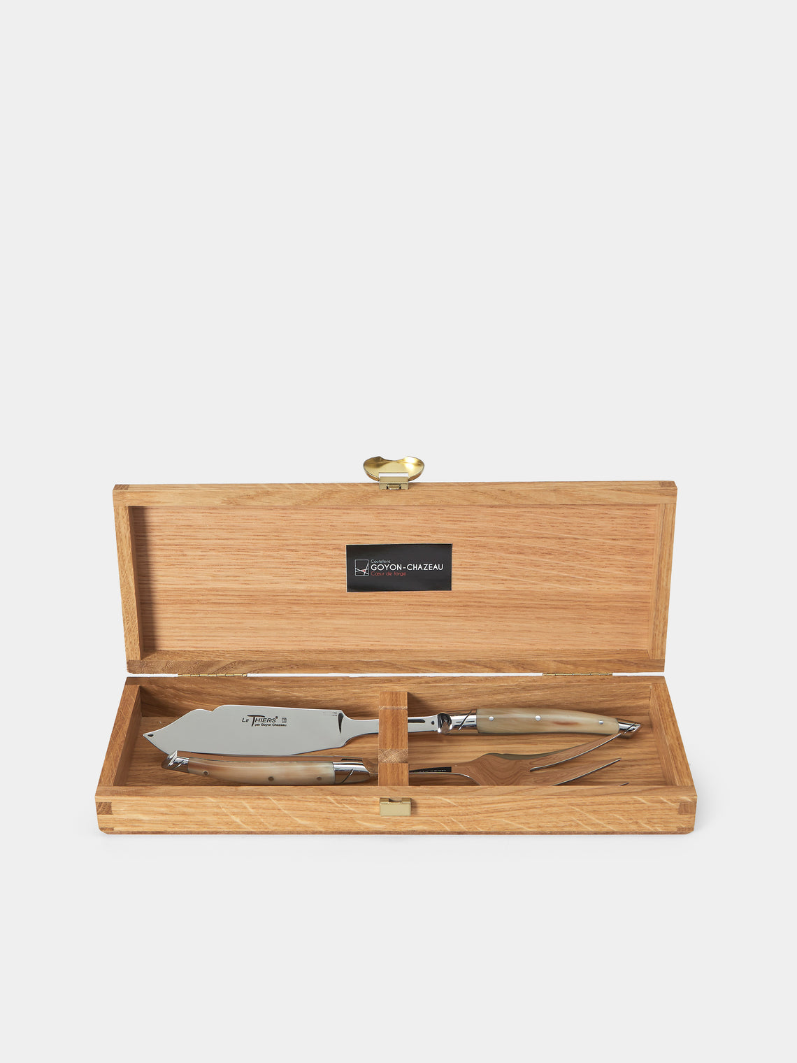 Goyon-Chazeau - Le Thiers Prestige Flammée Blonde Horn Fish Servers (Set of 2) - Brown - ABASK