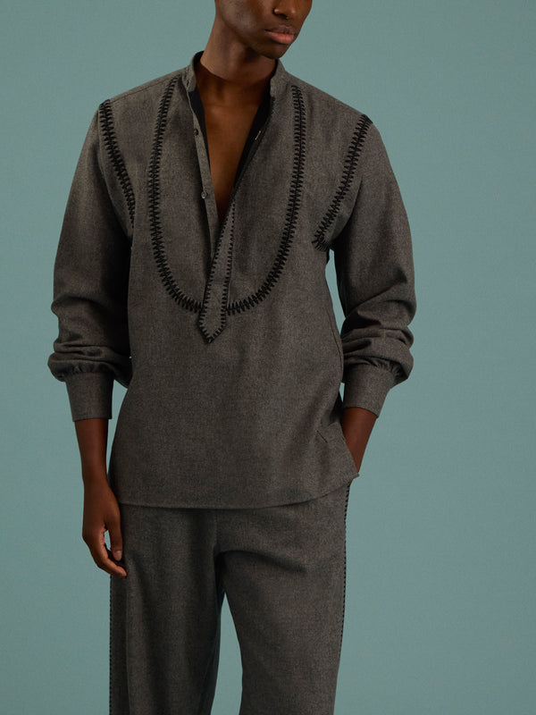 Sebline - Painter's Wool Shirt | Size: M/L - Gray - ABASK