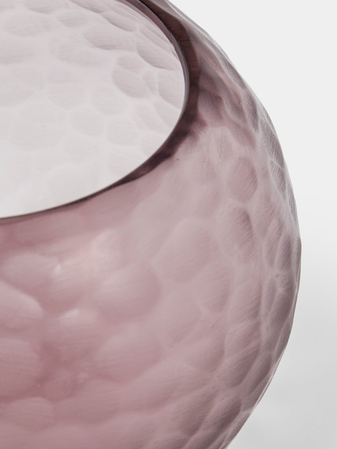 Micheluzzi Glass - Bocia Lilla Diamante Hand-Blown Murano Glass Vase (6in/15.5cm) - Lilac - ABASK