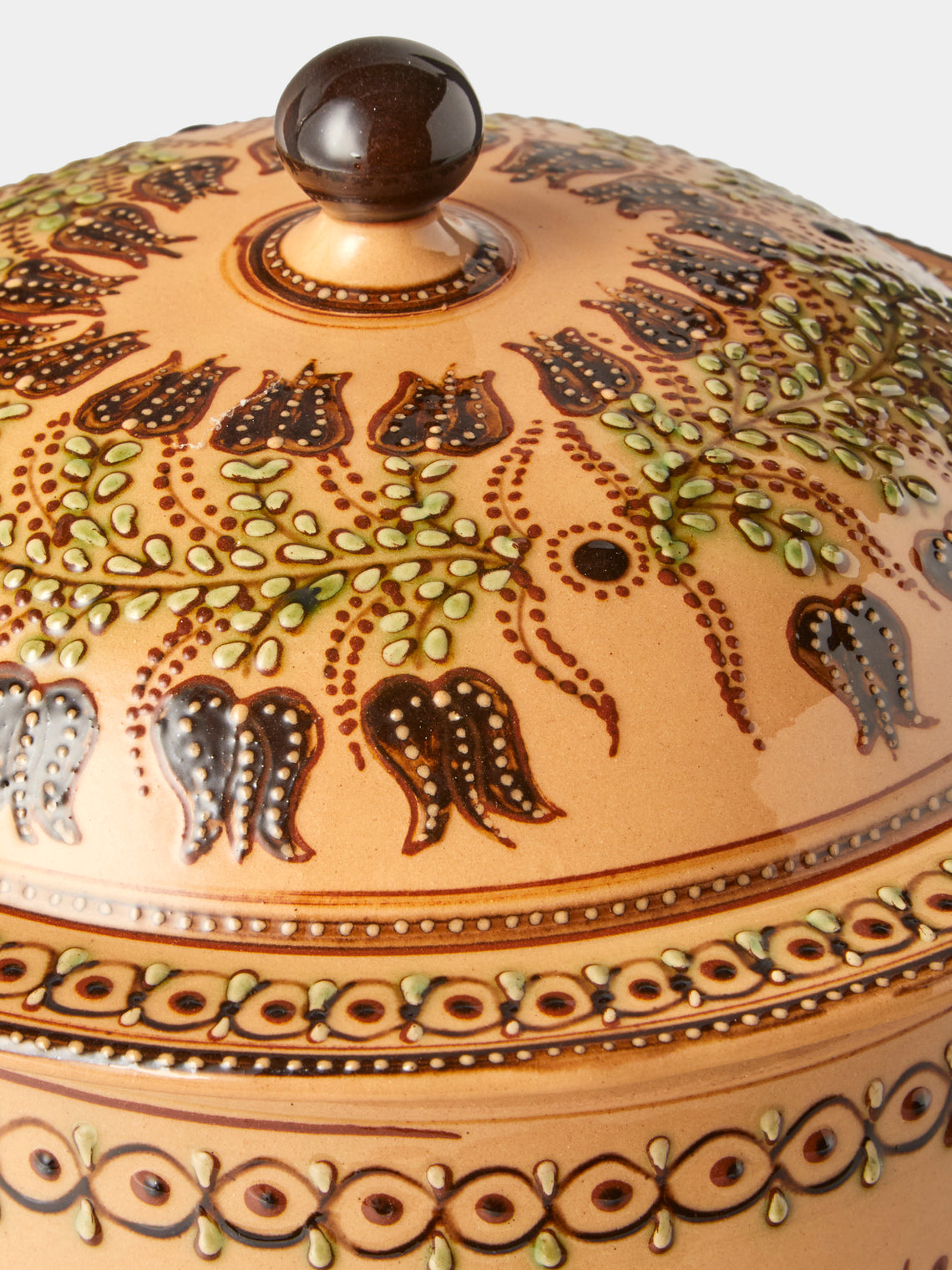 Poterie d’Évires - Flowers Hand-Painted Ceramic Lidded Pot - Cream - ABASK