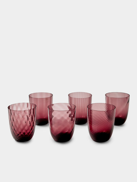 NasonMoretti - Ida Glass Water Tumblers (Set of 6) - Purple - ABASK - 
