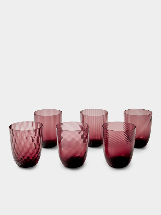 NasonMoretti - Ida Glass Water Tumblers (Set of 6) - Purple - ABASK - 