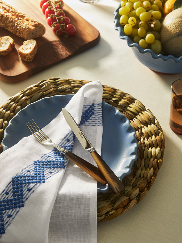 The Table Love - Zigzag Hand-Embroidered Linen Napkins (Set of 4) -  - ABASK