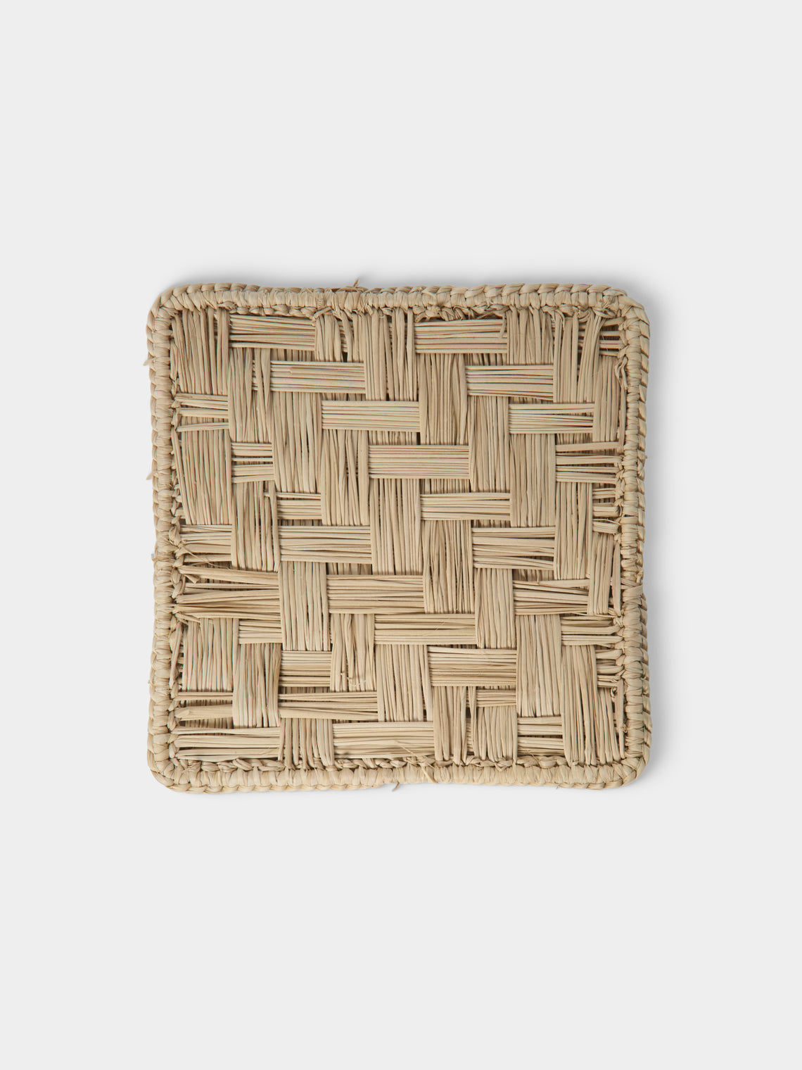 Artesanías del Atlántico - | Set of 6 | Handwoven Palm Mixed Coasters - Natural - ABASK
