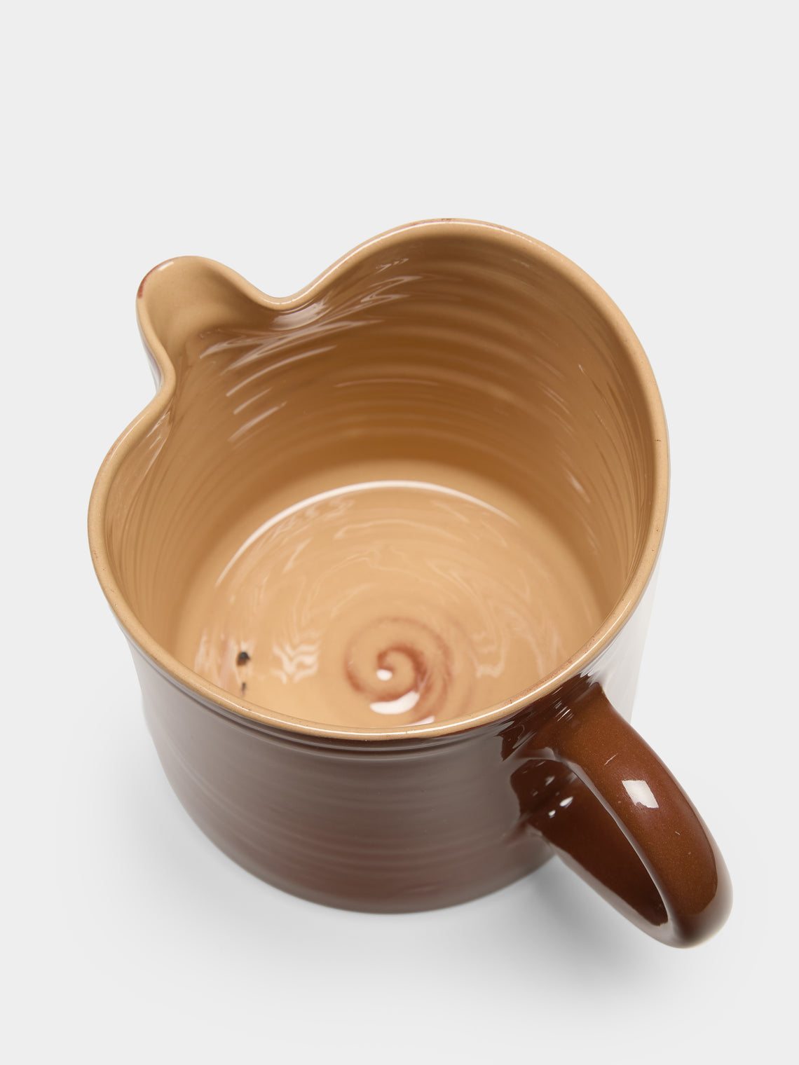 Poterie d’Évires - Flowers Hand-Painted Ceramic Straight-Edge Jug (34oz/1L) - Light brown - ABASK