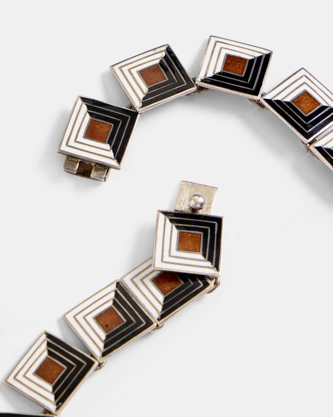 Mahnaz Collection - Women's Vintage 1950 Margot de Taxco Mexican Sterling Silver and Enamel Necklace - Silver - ABASK