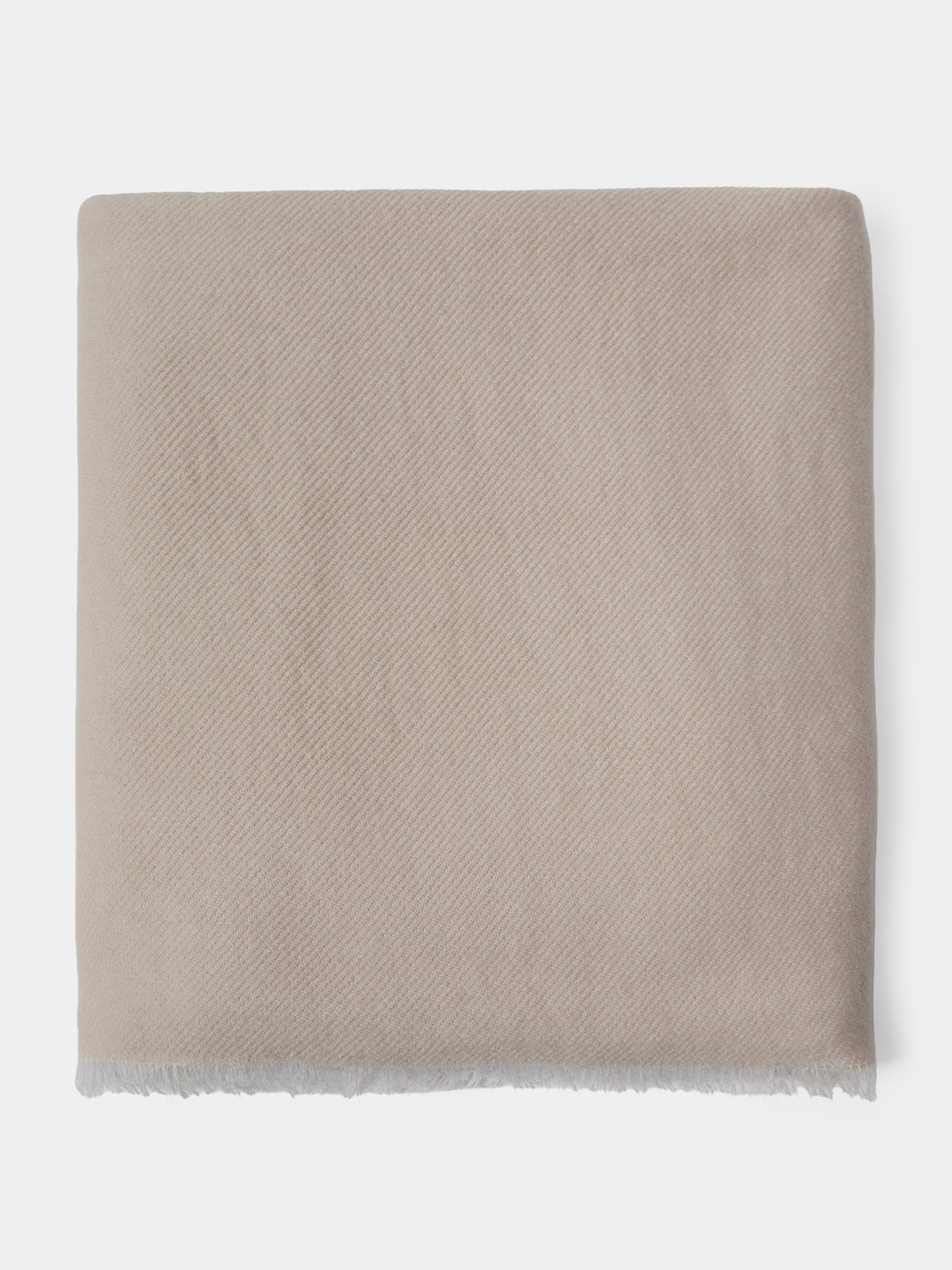 Denis Colomb - Cashmere Reversible Bed Blanket (110in/2.8m) - White - ABASK