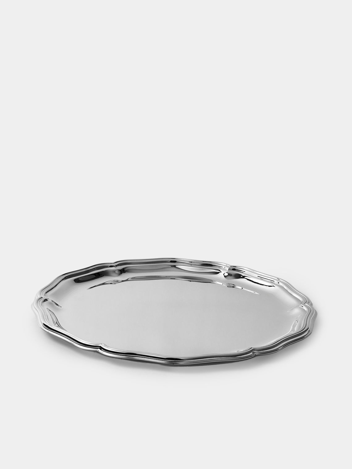 Greggio - 700 Silver-Plated Round Tray (12in/30cm) - Silver - ABASK