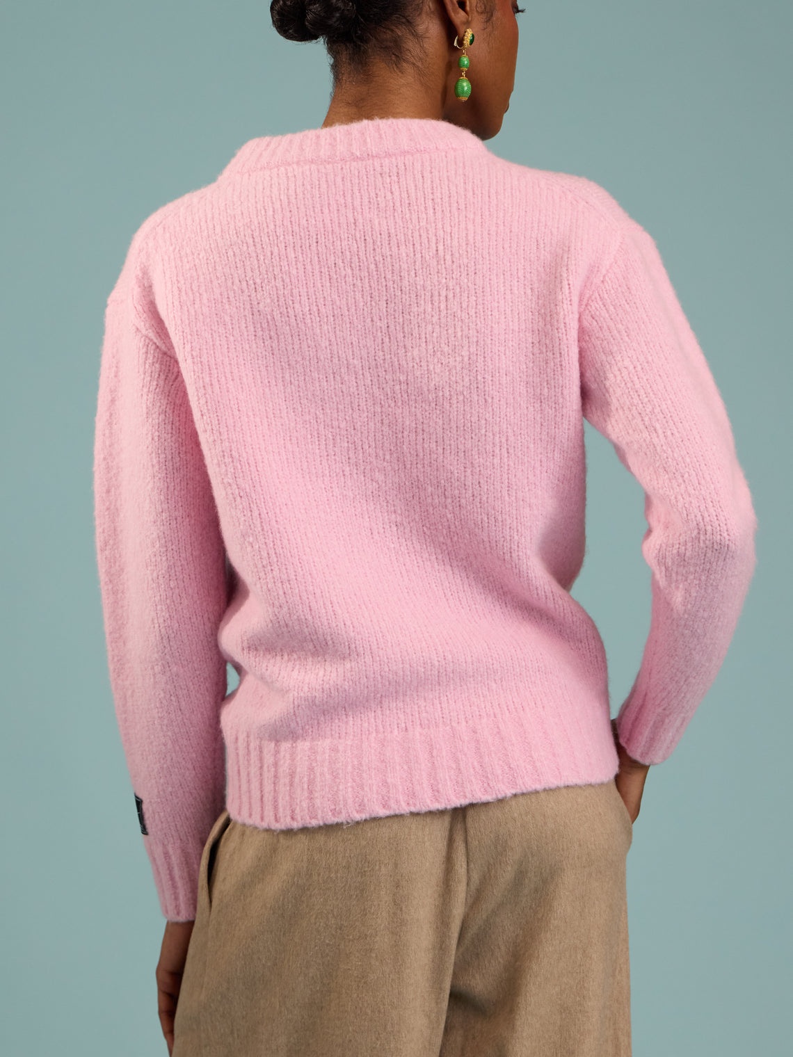 B.B. Wallace - Simpson Cashmere V-Neck Sweater | Size: S - Pink - ABASK