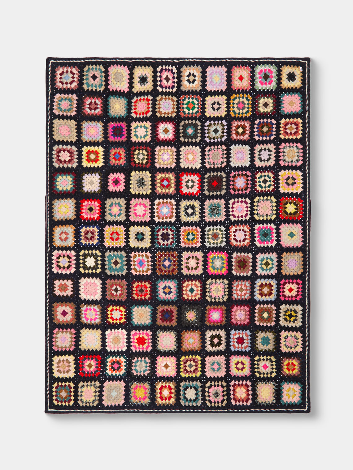 Saved NY - Afghan Quilted Cashmere Throw (79in/2m) - Multiple - ABASK - 
