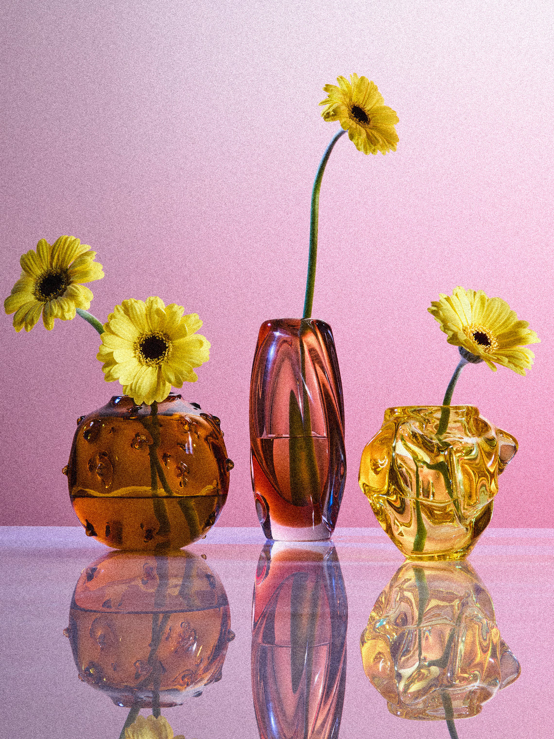 Antique and Vintage - Mid-Century Glass Bud Vases (Set of 3) - Yellow - ABASK