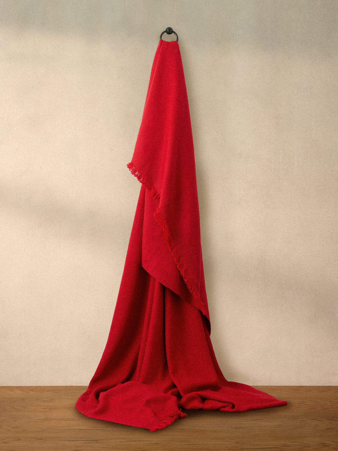 Me & K - Merino Wool and Cashmere King-Size Blanket (106in/2.7m) - Red - ABASK