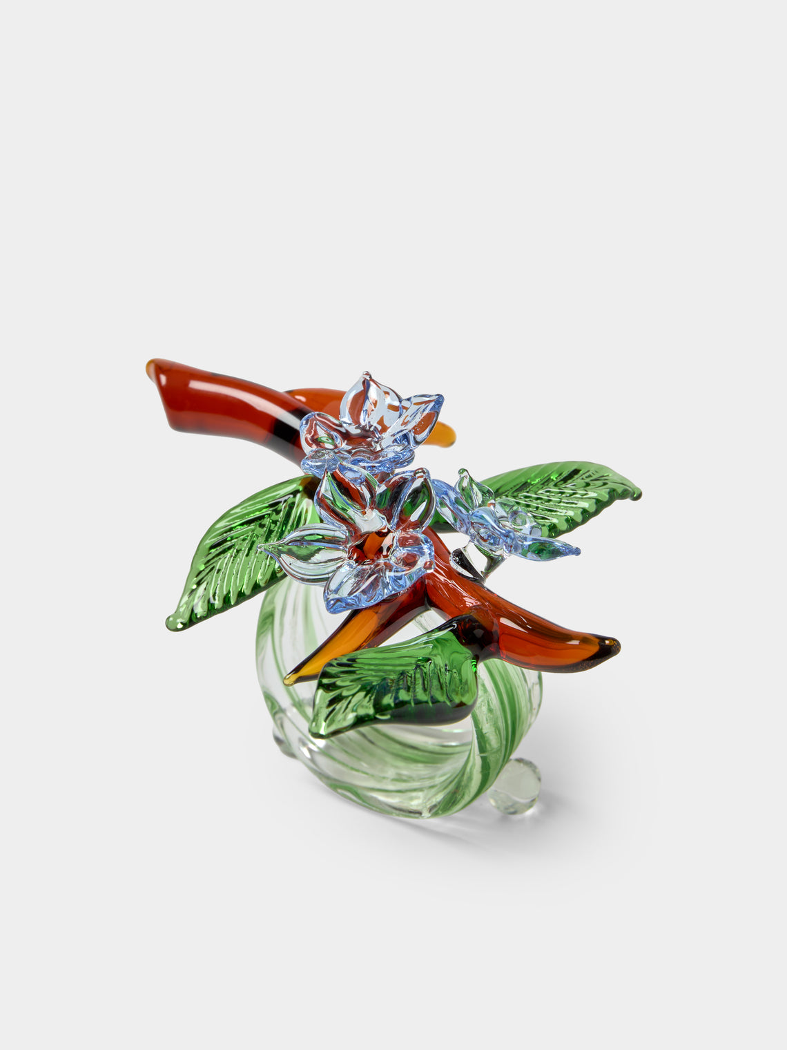 Casarialto - | Set of 6 | Floral Garden Hand-Blown Glass Napkin Rings - Multiple - ABASK