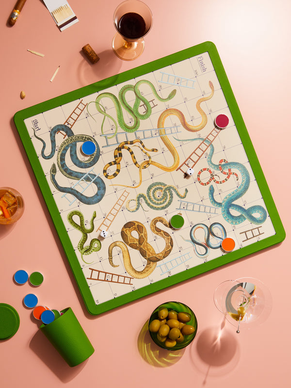 William & Son - Leather Snakes & Ladders and Ludo Games Compendium -  - ABASK