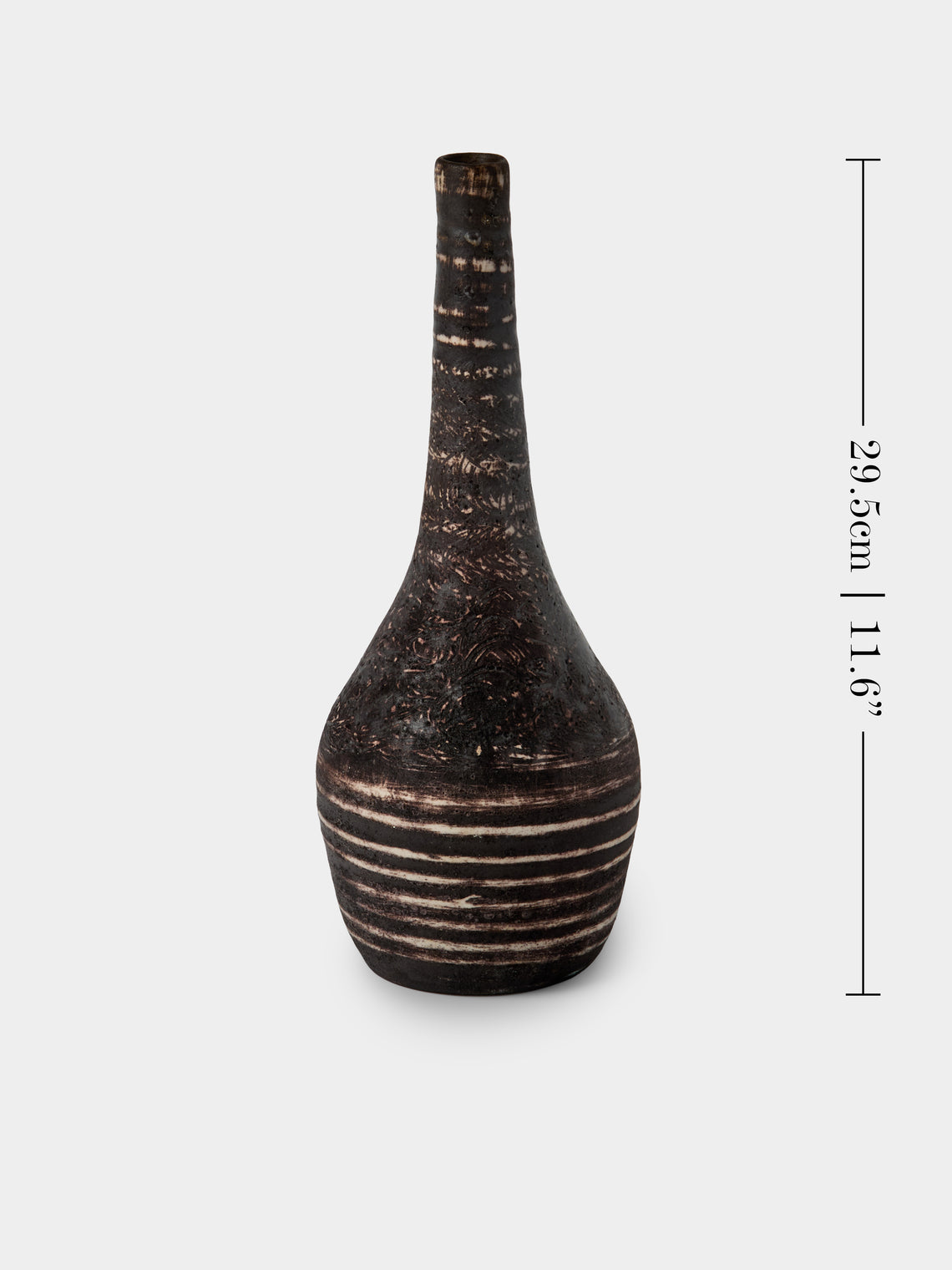Antique and Vintage - 1950s Robert Thiry Ceramic Vase (11.5in/29.5cm) - Black - ABASK