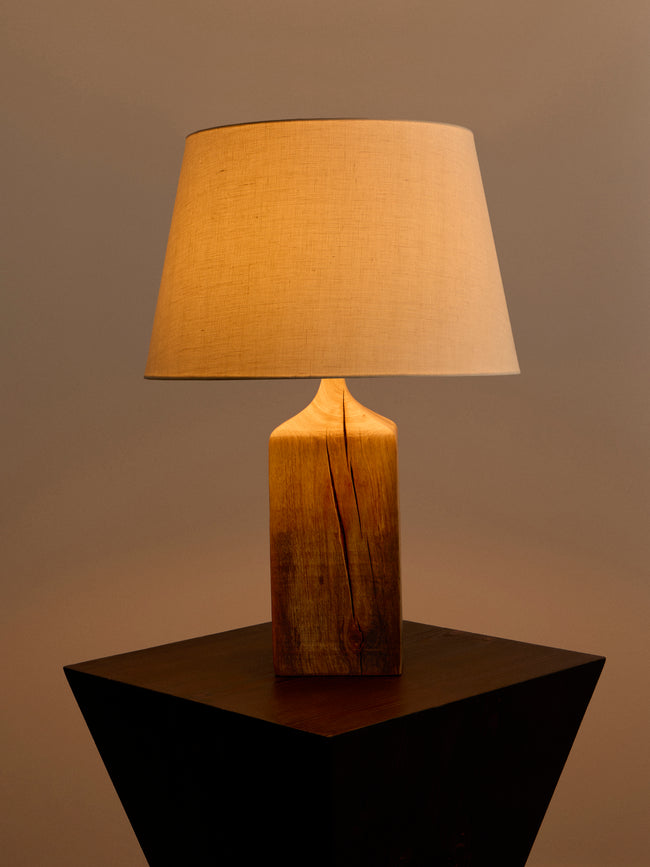 Jamie Gaunt Designs - No. 8 Block Natural Oak Table Lamp - Natural - ABASK