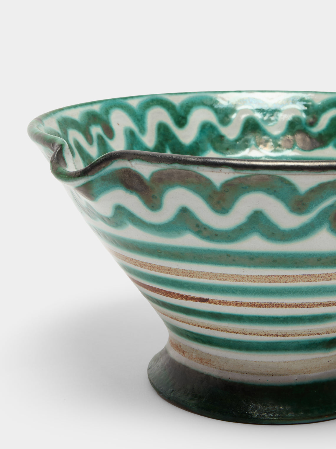 Antique and Vintage - 1950s Robert Picault Ceramic Salad Bowl - Green - ABASK