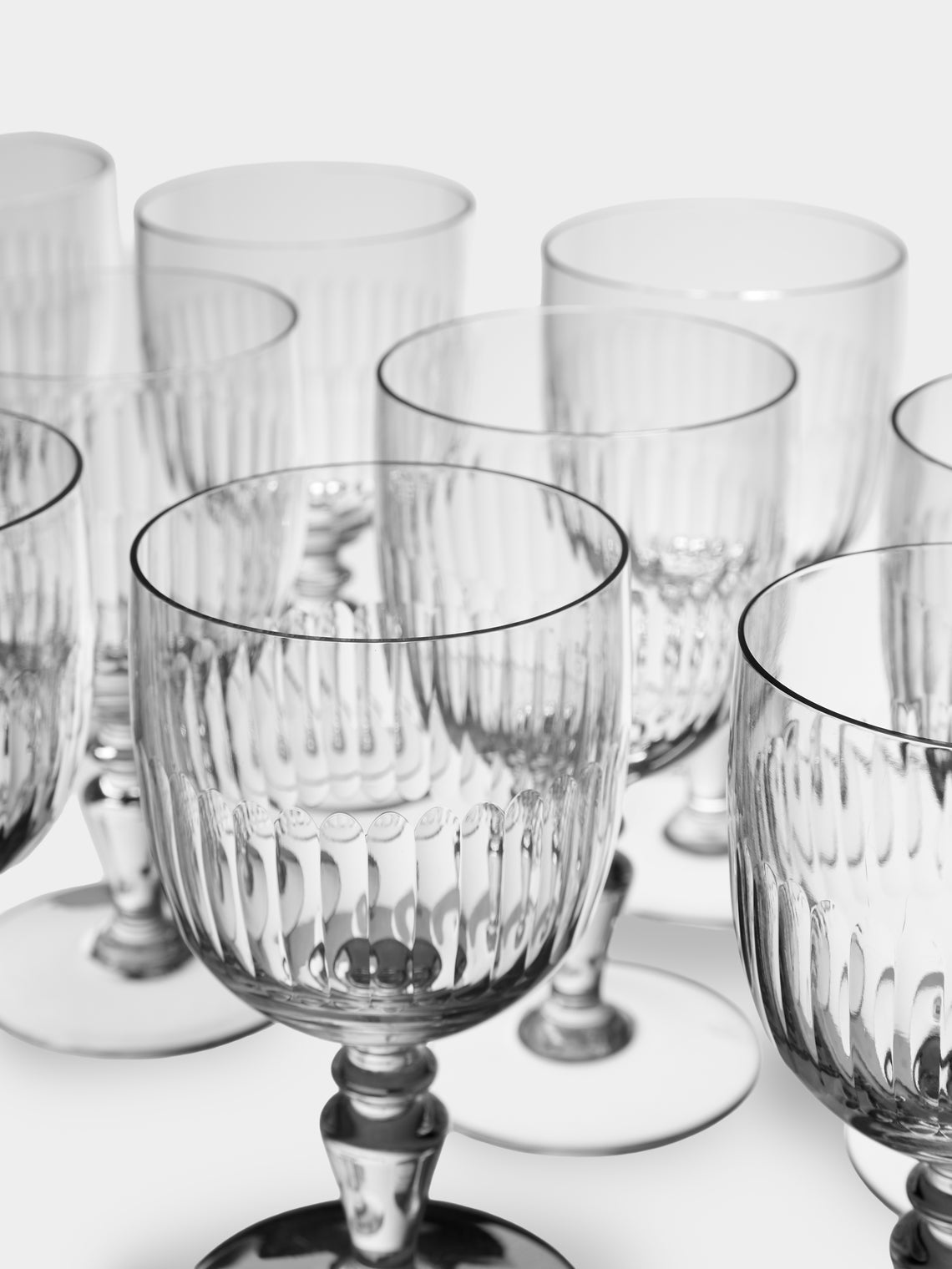 Antique and Vintage - Late-19th-Century Baccarat Renaissance Crystal Wine Glasses (Set of 18) - Clear - ABASK