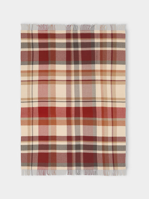 Johnstons of Elgin - Lofty Check Merino Wool Throw (75in/1.9m) - Multiple - ABASK - 
