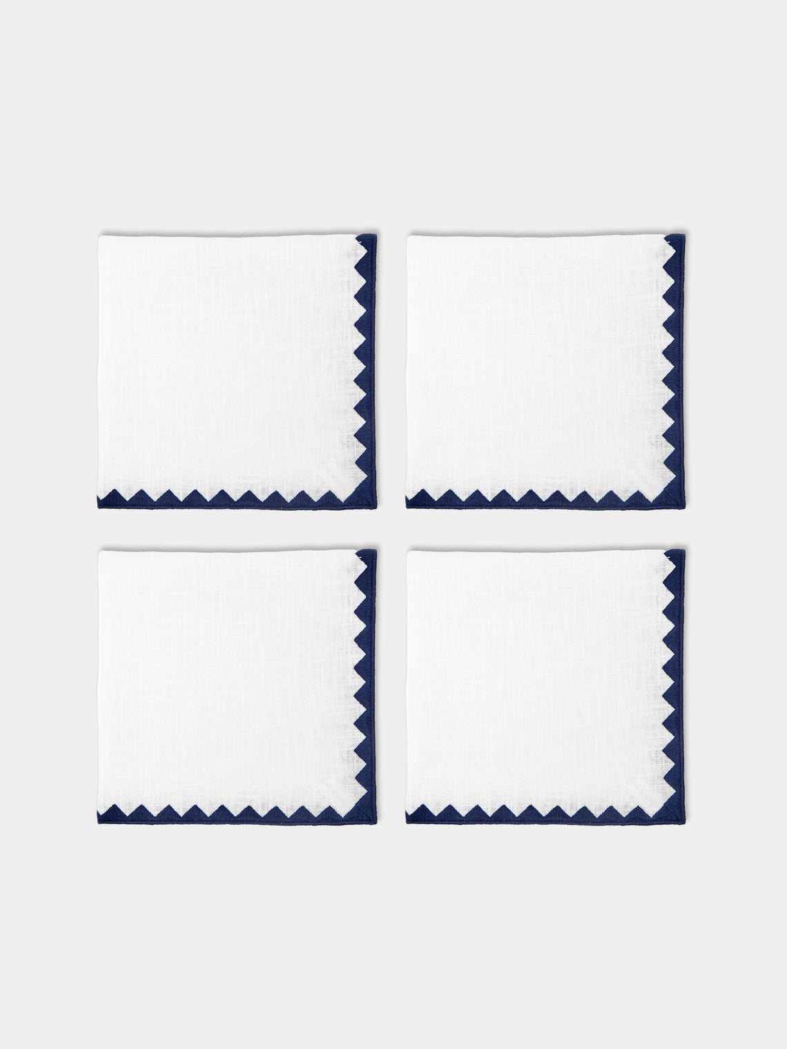 HMA | Blank Space - Ziggy Embroidered Linen Napkins (Set of 4) - White - ABASK