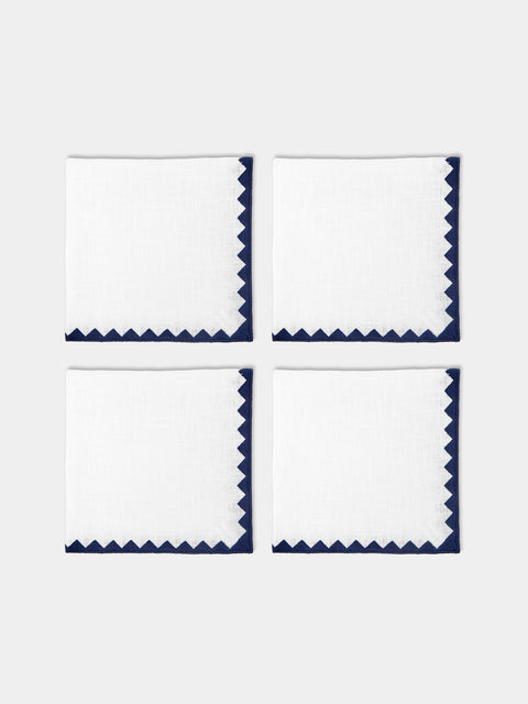 HMA | Blank Space - Ziggy Embroidered Linen Napkins (Set of 4) - White - ABASK