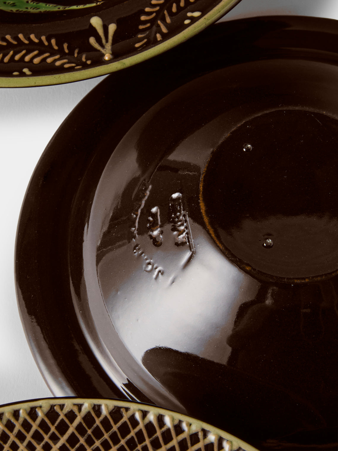 Poterie d’Évires - Animals Hand-Painted Ceramic Breakfast Bowls (Set of 4) - Dark Brown - ABASK