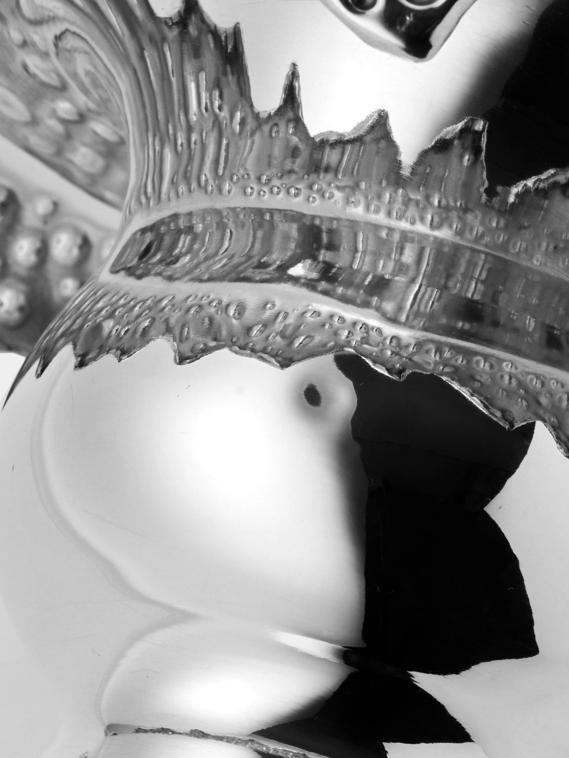 San Lorenzo - 1997 Afra and Tobia Scarpa Pure Silver and Glass Vase (8in/20.5cm) - Silver - ABASK