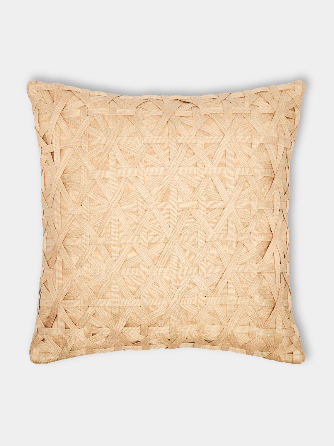 Kubo Curated - Basket Weave T'nalak Cloth Cushion (19.5in/50cm) - Natural - ABASK - 