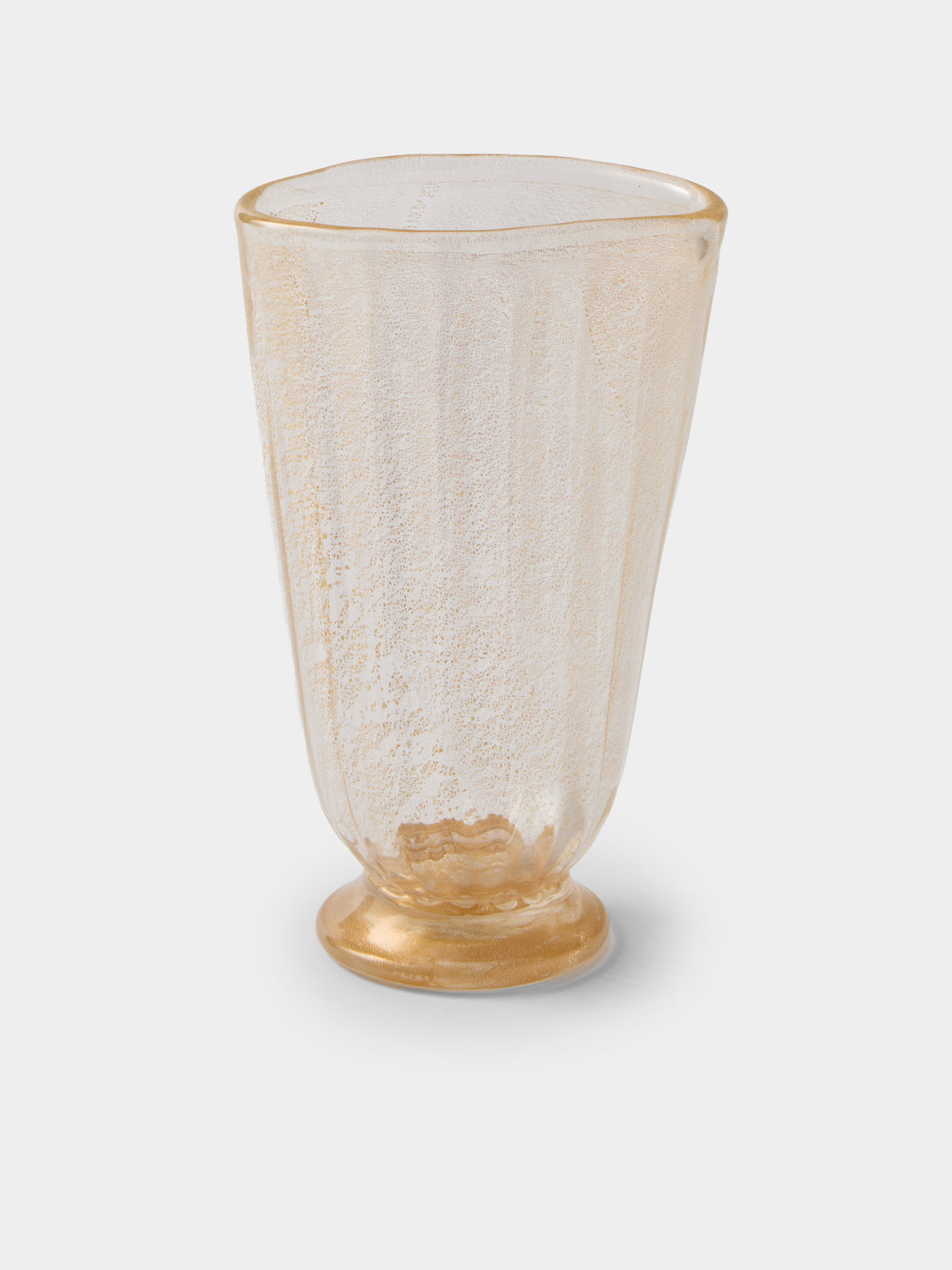 Antique and Vintage - 1960s Barovier & Toso Murano Glass Vase (9in/23cm) - Gold - ABASK - 