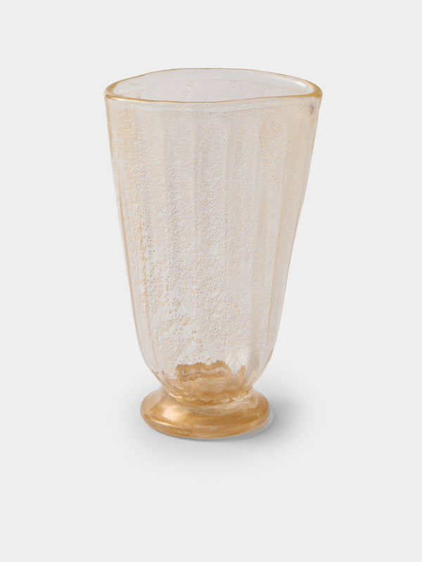 Antique and Vintage - 1960s Barovier & Toso Murano Glass Vase (9in/23cm) - Gold - ABASK - 