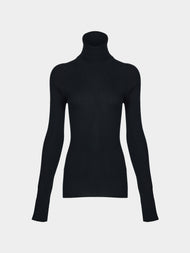 Arch4 - Izzy Baby Goat Cashmere Rollneck Top | Size: S - Black - ABASK - 