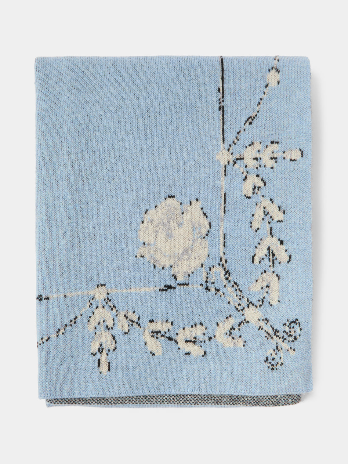 Saved NY - Peter Reed Pearls Cashmere Throw (71in/1.8m) - Blue - ABASK