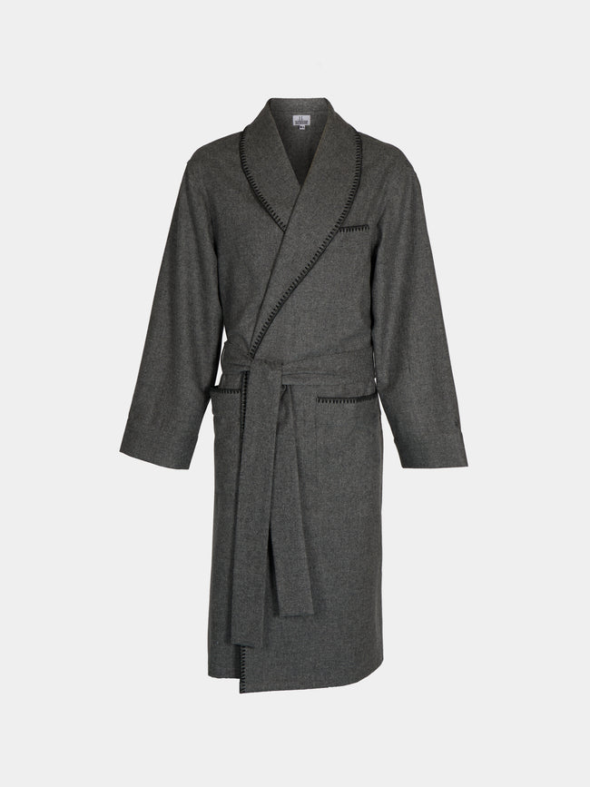 Sebline - Hand-Embroidered Wool Robe | Size: M/L - Gray - ABASK - 