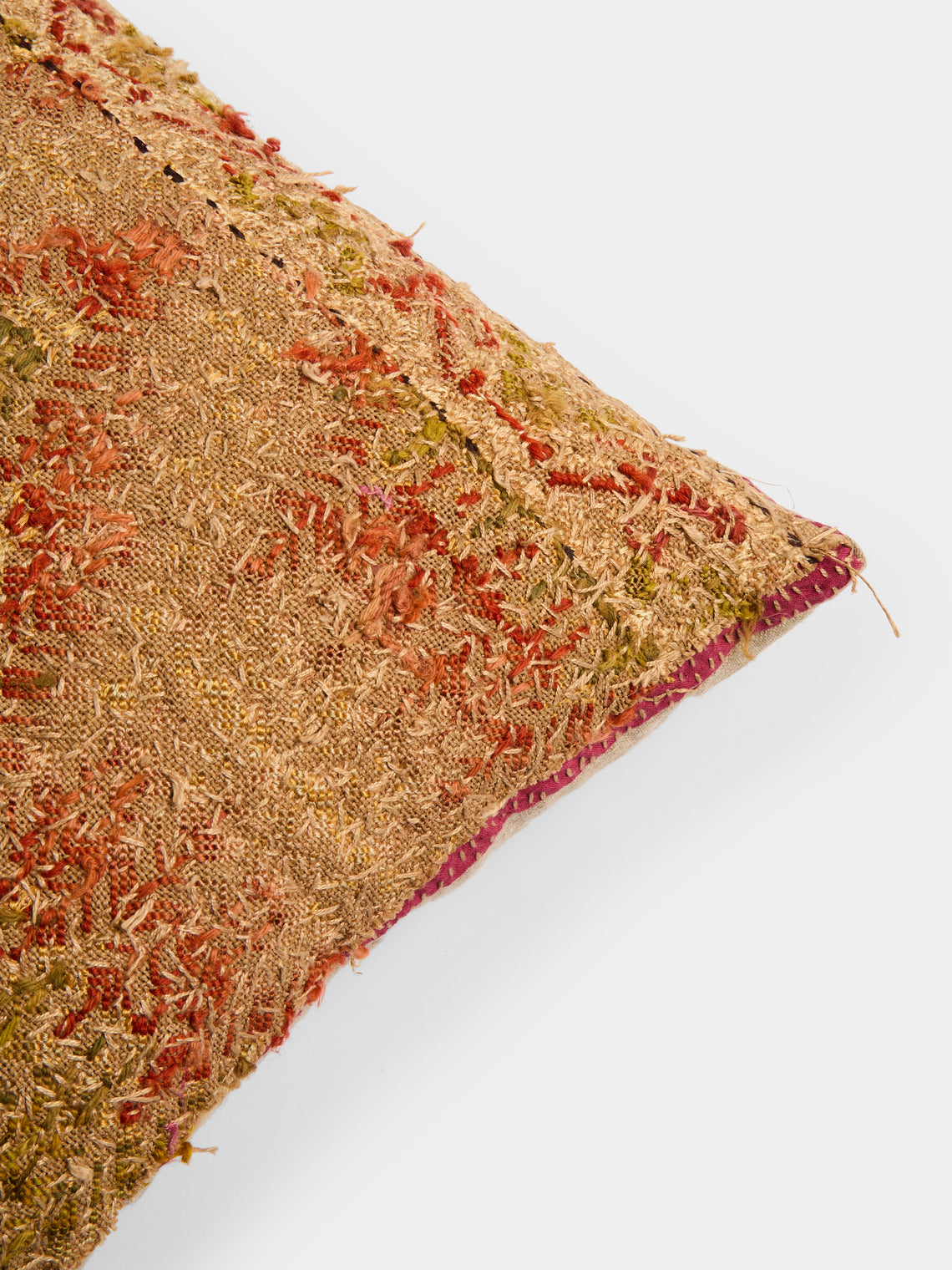 By Walid - 17th-Century Tapestry Wool and Linen Cushion (19.5in/50cm) - Multiple - ABASK