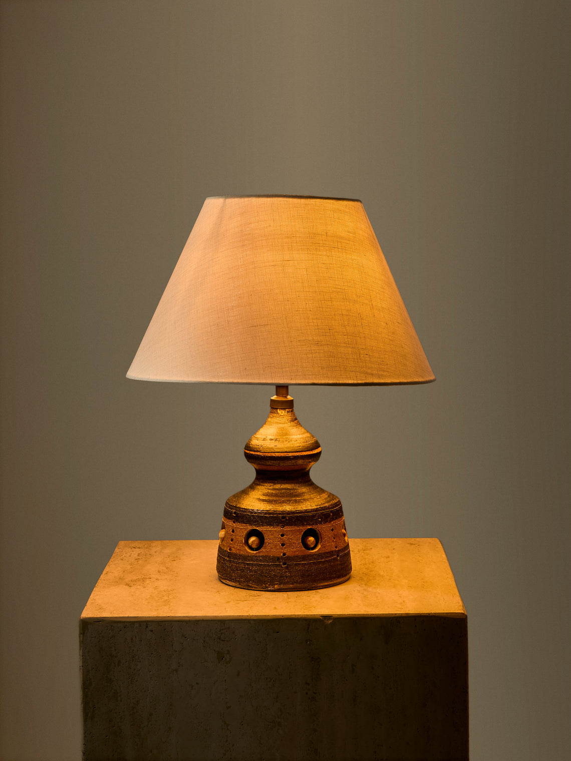 Antique and Vintage - 1960s Georges Pelletier Ceramic Table Lamp - Brown - ABASK