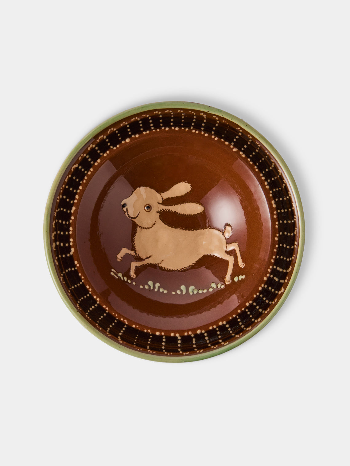 Poterie d’Évires - Animals Hand-Painted Ceramic Breakfast Bowls (Set of 4) - Brown - ABASK