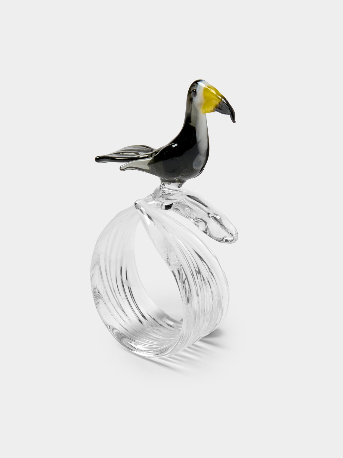 Casarialto - | Set of 6 | Tropical Birds Hand-Blown Glass Napkin Rings - Multiple - ABASK