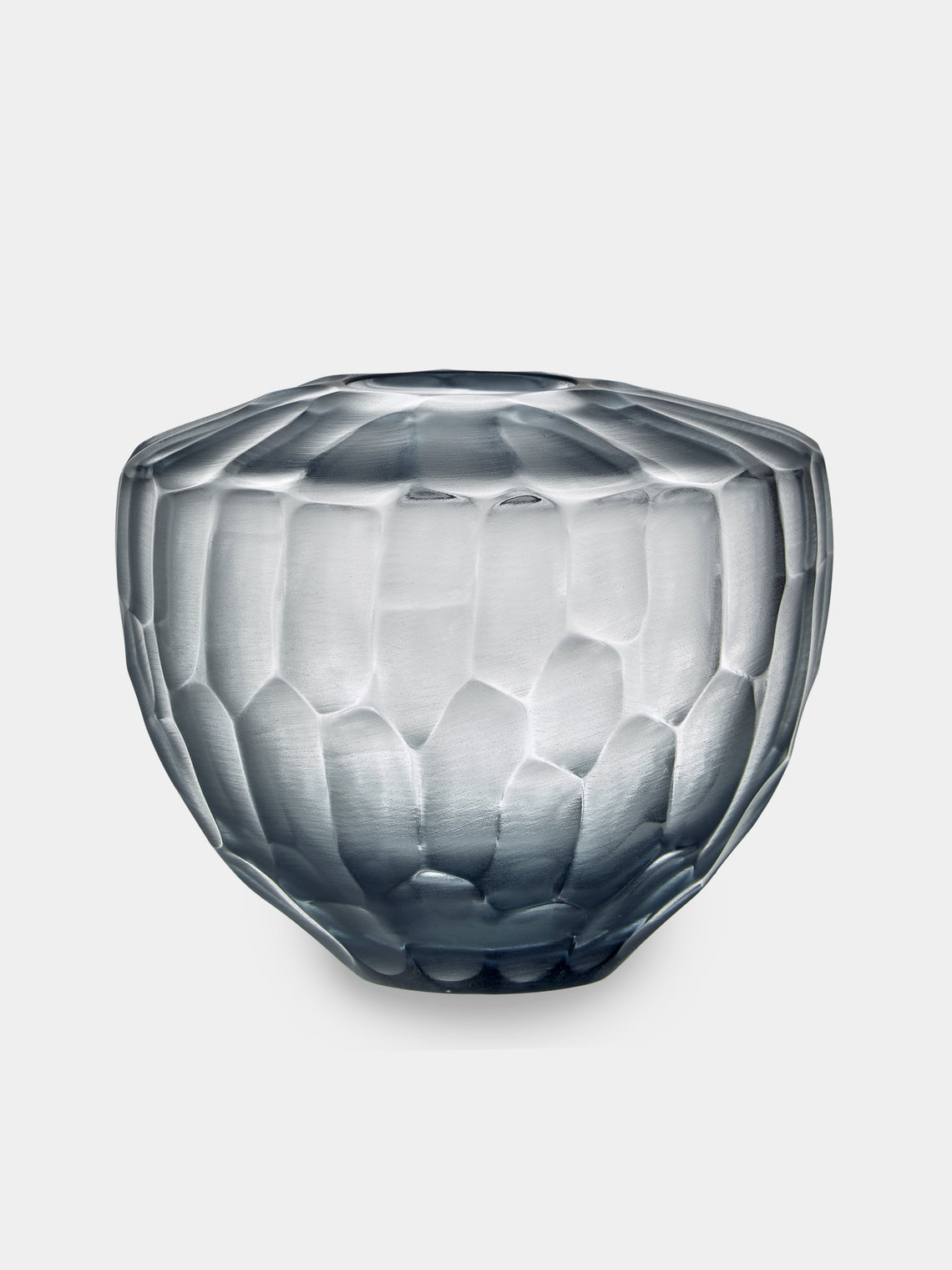 Micheluzzi Glass - Goccia Acciaio Bamboo Hand-Blown Murano Glass Vase (6in/15cm) - Clear - ABASK - 