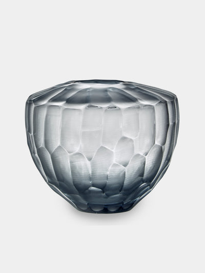 Micheluzzi Glass - Goccia Acciaio Bamboo Hand-Blown Murano Glass Vase (6in/15cm) - Clear - ABASK - 