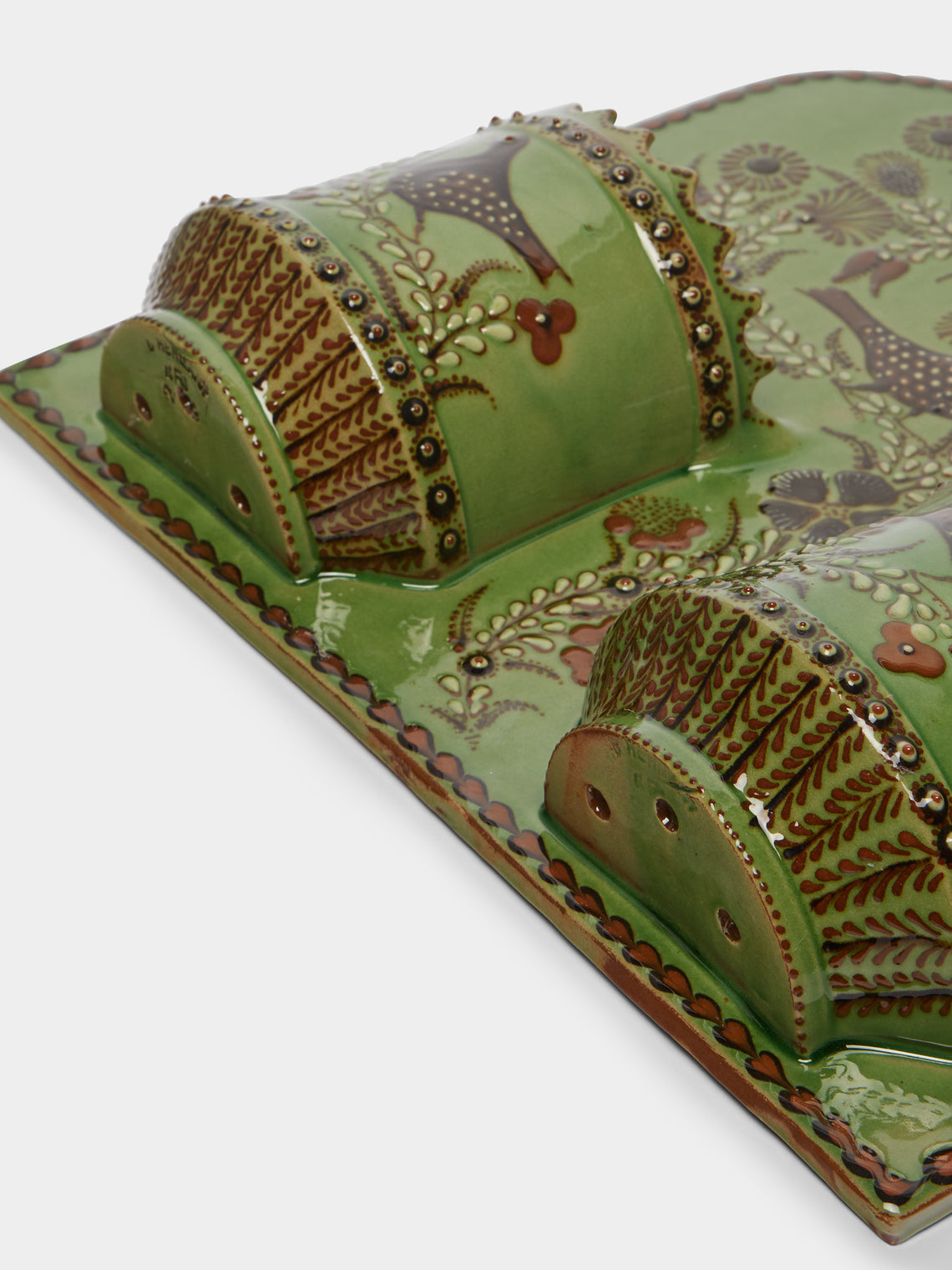 Poterie d’Évires - Birds Hand-Painted Ceramic Double Utensil Holder -  - ABASK