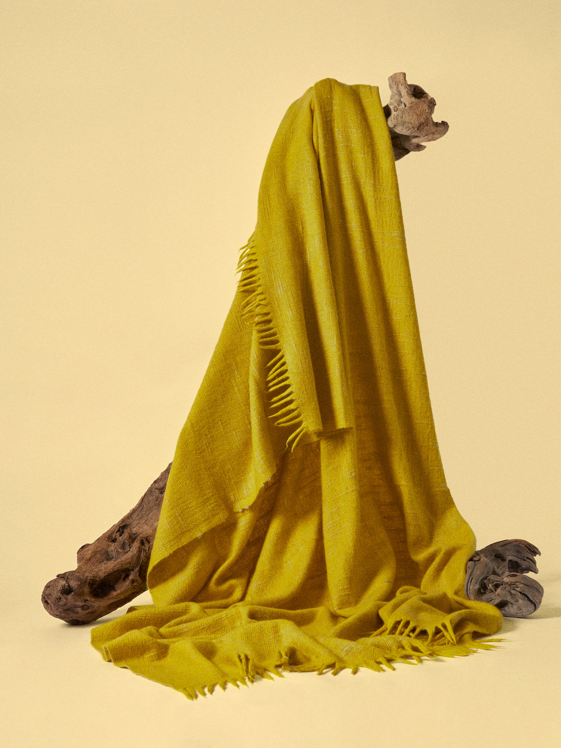 Norlha - Valley Hand-Spun Yak Blanket (75in/1.9m) - Yellow - ABASK