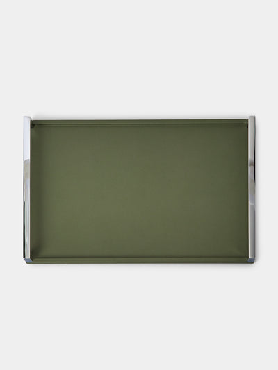 Pinetti - Giove Leather Tray (21in/53cm) - Green - ABASK - 