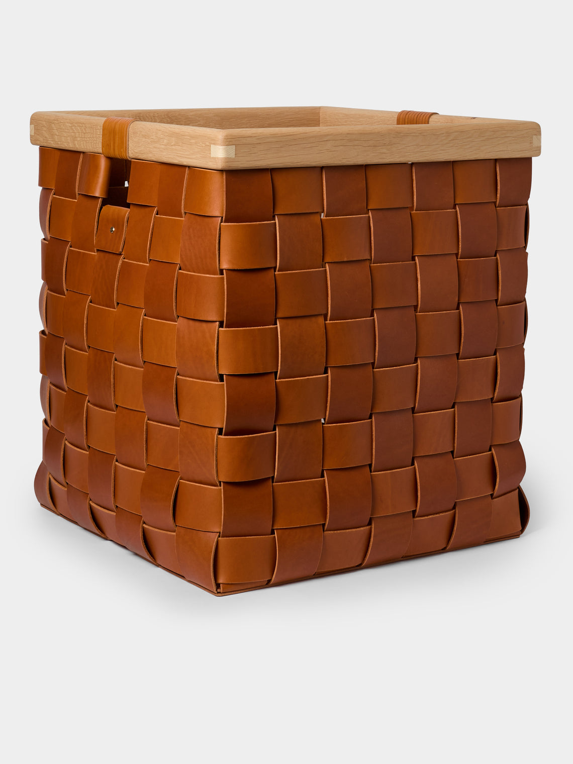 Otzi Studio - Seron Woven Leather Large Basket - Tan - ABASK