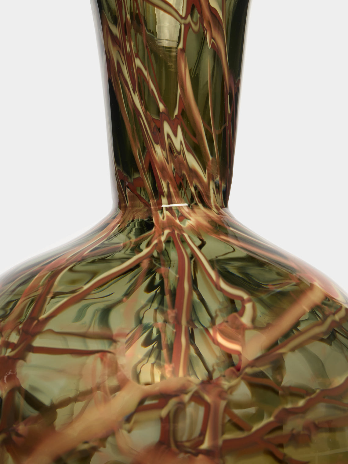 Martyn Thompson Studio - Penny Swirl Hand-Blown Glass Vase (17.5in/44cm) - Gray - ABASK