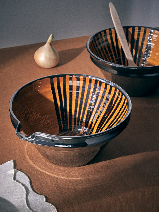 Poterie de Cliousclat - Hand-Marbled Slipware Mixing Bowl - Yellow - ABASK
