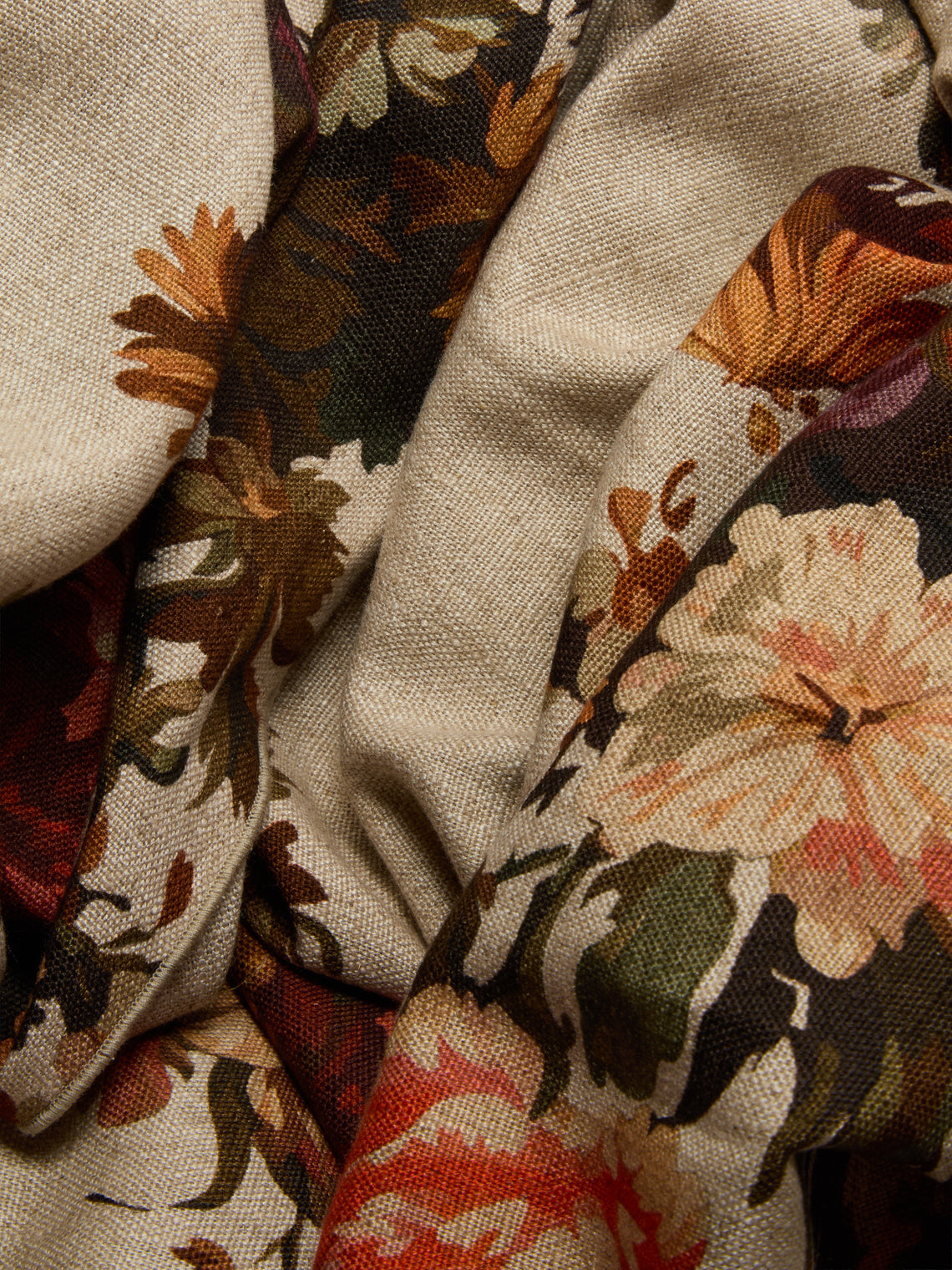 Borgo delle Tovaglie - Amalfi Embroidered Linen Rectangular Tablecloth (156.5in/4m) - Natural - ABASK